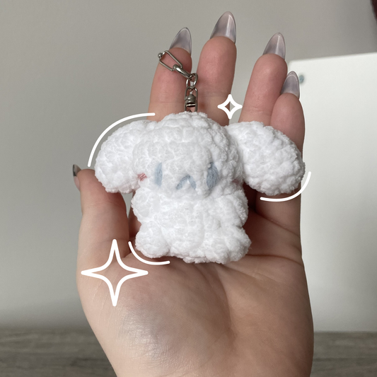 White Puppy Mini Keychain